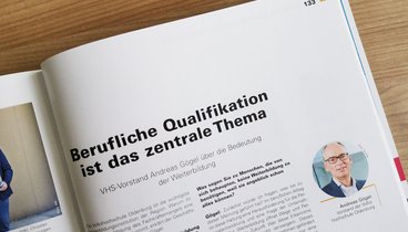 „Berufliche Qualifikation ist das zentrale Thema“ lautet der Titel des Interviews mit Geschäftsführer Andreas Gögel. Bild: VHS Oldenburg