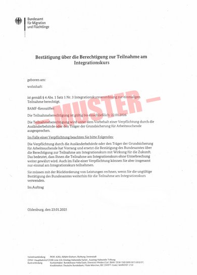 Muster einer Berechtigung