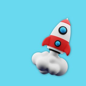 Illustration einer Rakete die startet