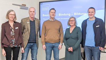 Anne Bohlen, Leiterin VHS Hatten+Wardenburg, Martin Ahlrichs, Leiter Jugendamt Landkreis Oldenburg, Boris Rech, Leiter Team Wendehafen Oldenburg, Prof.Dr. Anke Spieß, Universität Oldenburg und Dirk Bald, Koordinierungsstelle BOJE, Landkreis Oldenburg.