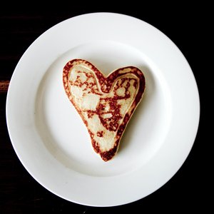 Eine Waffel in Herzform