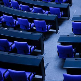 Leere Sitze im deutschen Bundestag
