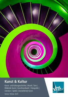 Titelbild der Broschüre mit dem Kursprogramm für Kunst und Kultur im Herbst 2025