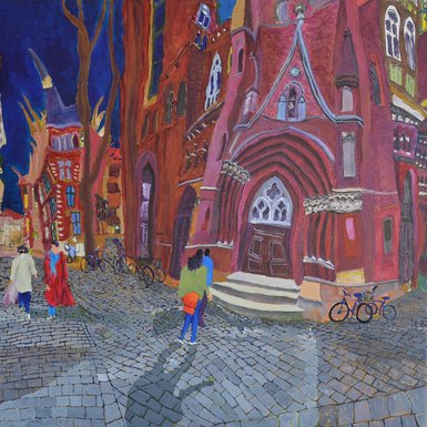 Der Marktplatz vor der Lambertikirche.