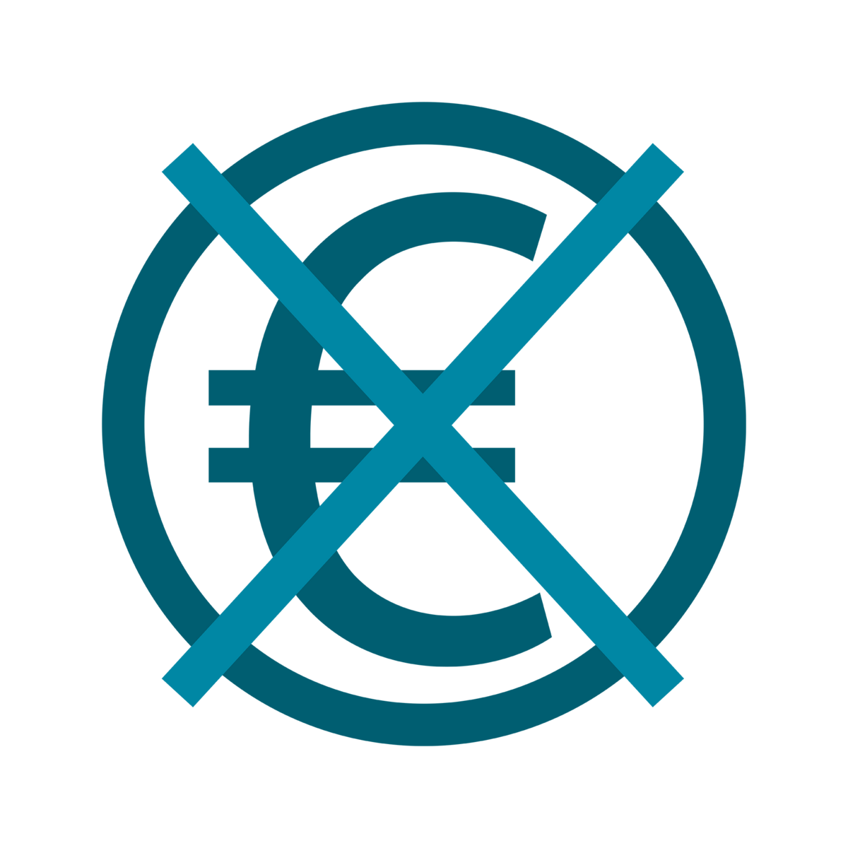 Ein durchgestrichenens Euro-Symbol.