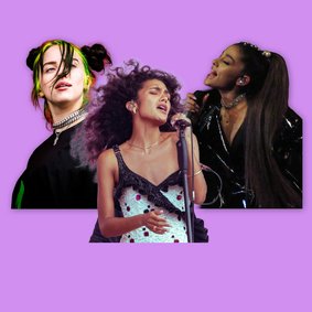 Bilder: Emma, crommelincklars – CC BY-SA 2.0 und Raph PH – CC BY-SA 4.0. creative commons. Alle via wikimedia commons Billie Eilish, Olivia Dena und Ariane Grande