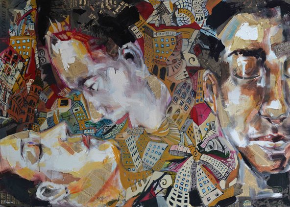 Eine Mixed Media Collage von Pérez Frága.
